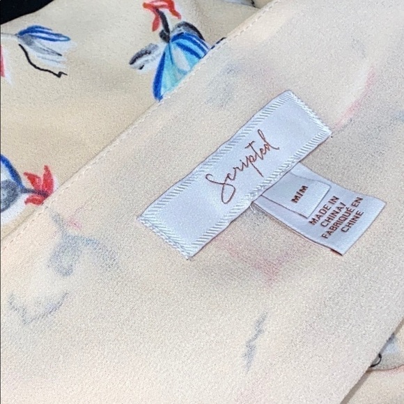 Beautiful floral light beige top medium boho festival crop - Picture 5 of 5